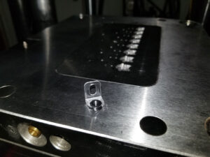 Close-up of molded part laying on tool